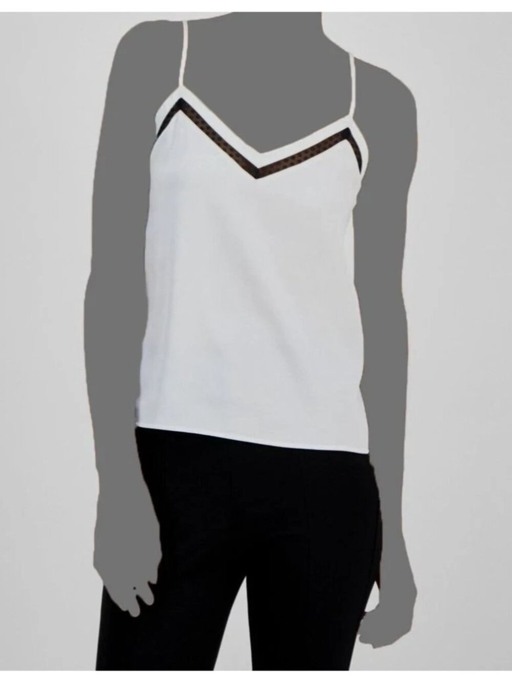 Boss Orange by Hugo Boss Women's White Berice Lace V-Neck Cami Tank Top Size L